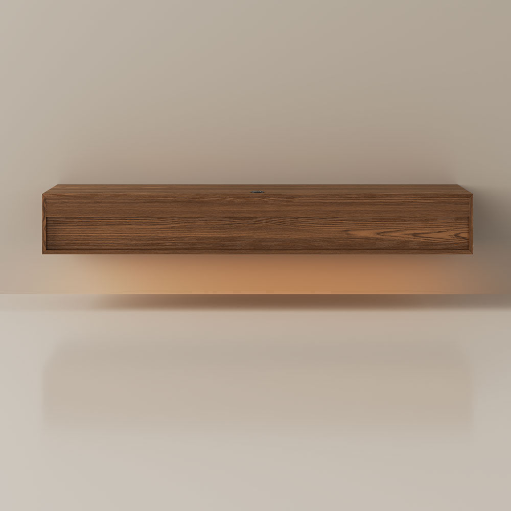 Rectangular Walnut Color MDF TV Stands