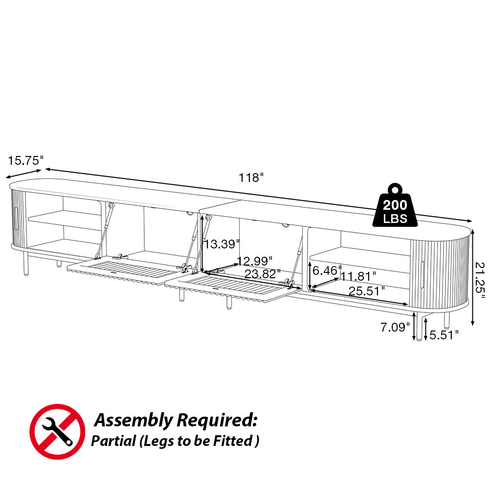 Partly Assemble Black Plywood TV Stands