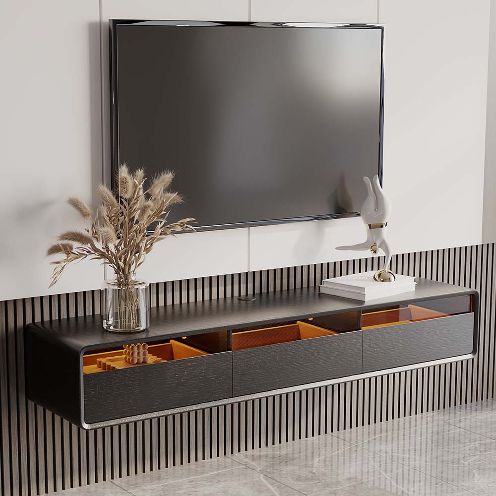 with Cabinets Black MDF TV Stands