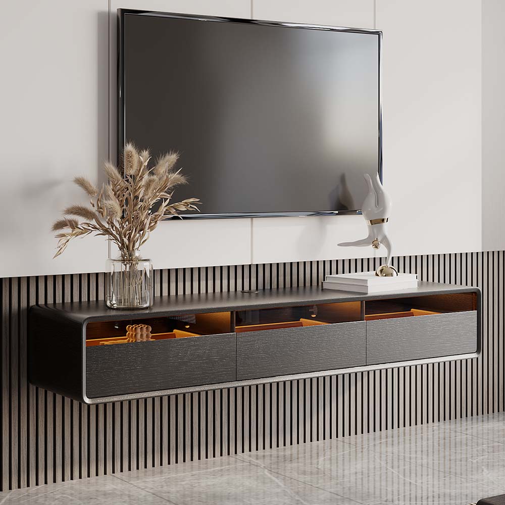 Floating Black MDF TV Stands