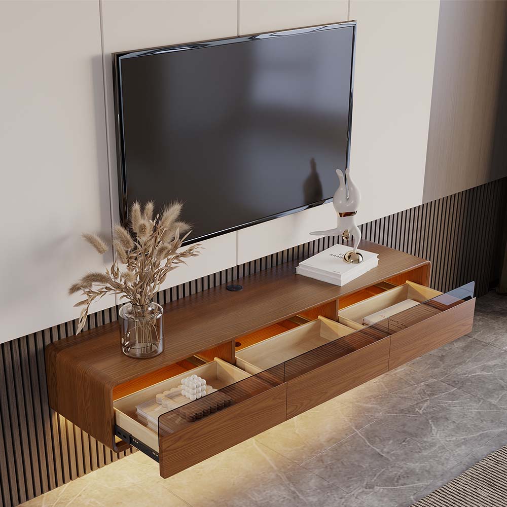 FLOAT Walnut Color MDF TV Stands