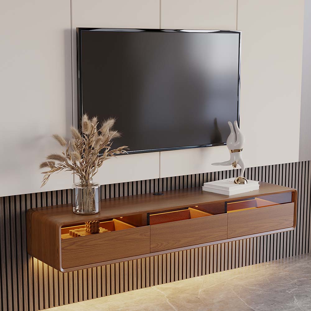 with Light Walnut Color MDF TV Stands