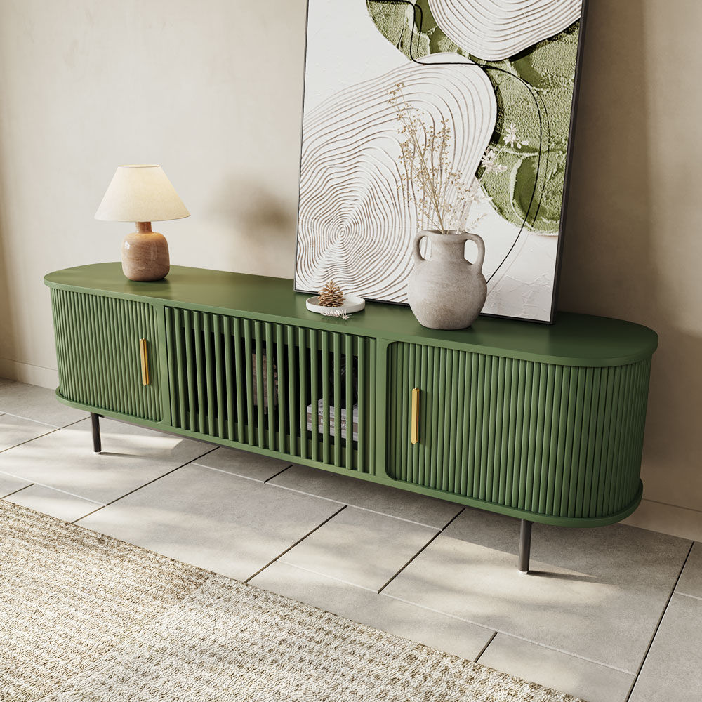 Mid Century Modern Green Plywood TV Stands