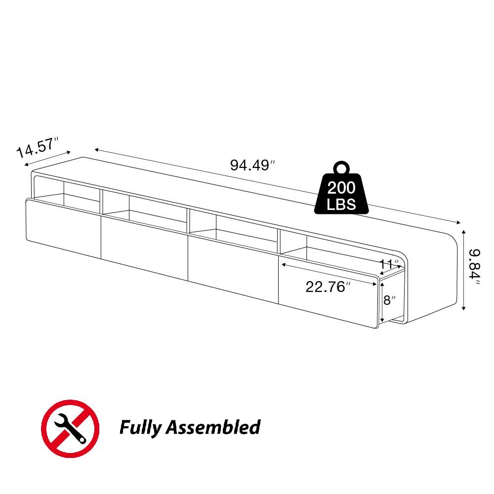 FLOAT Dark Wood & Black MDF TV Stands