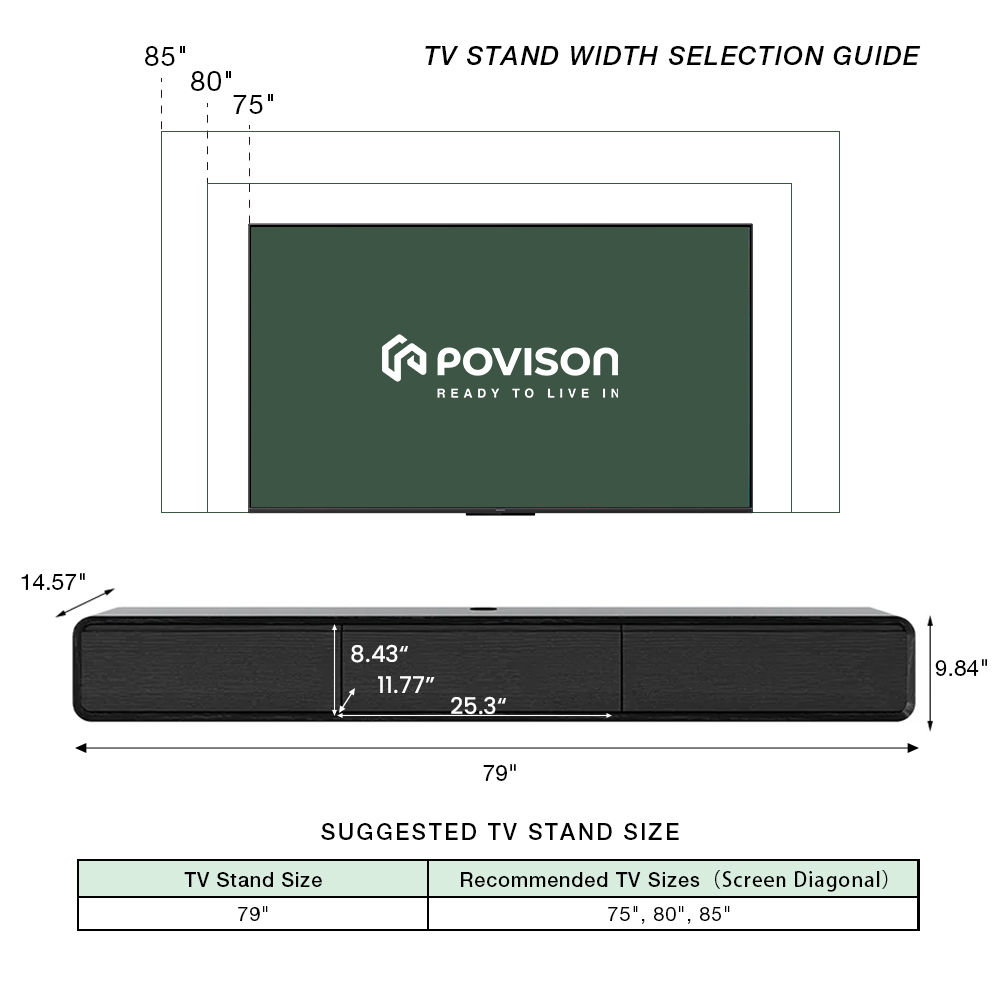 FLOAT Black MDF TV Stands