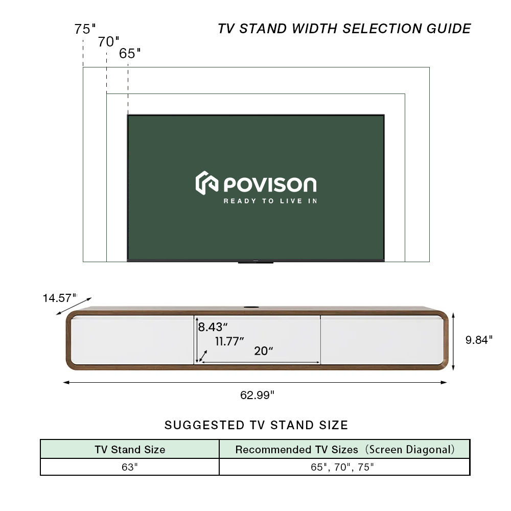 with Drawers Dark Wood & White MDF TV Stands