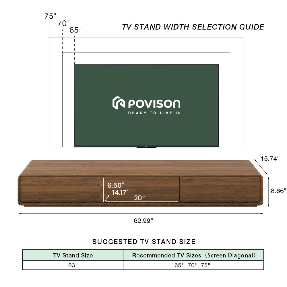 Floating Dark Wood MDF TV Stands
