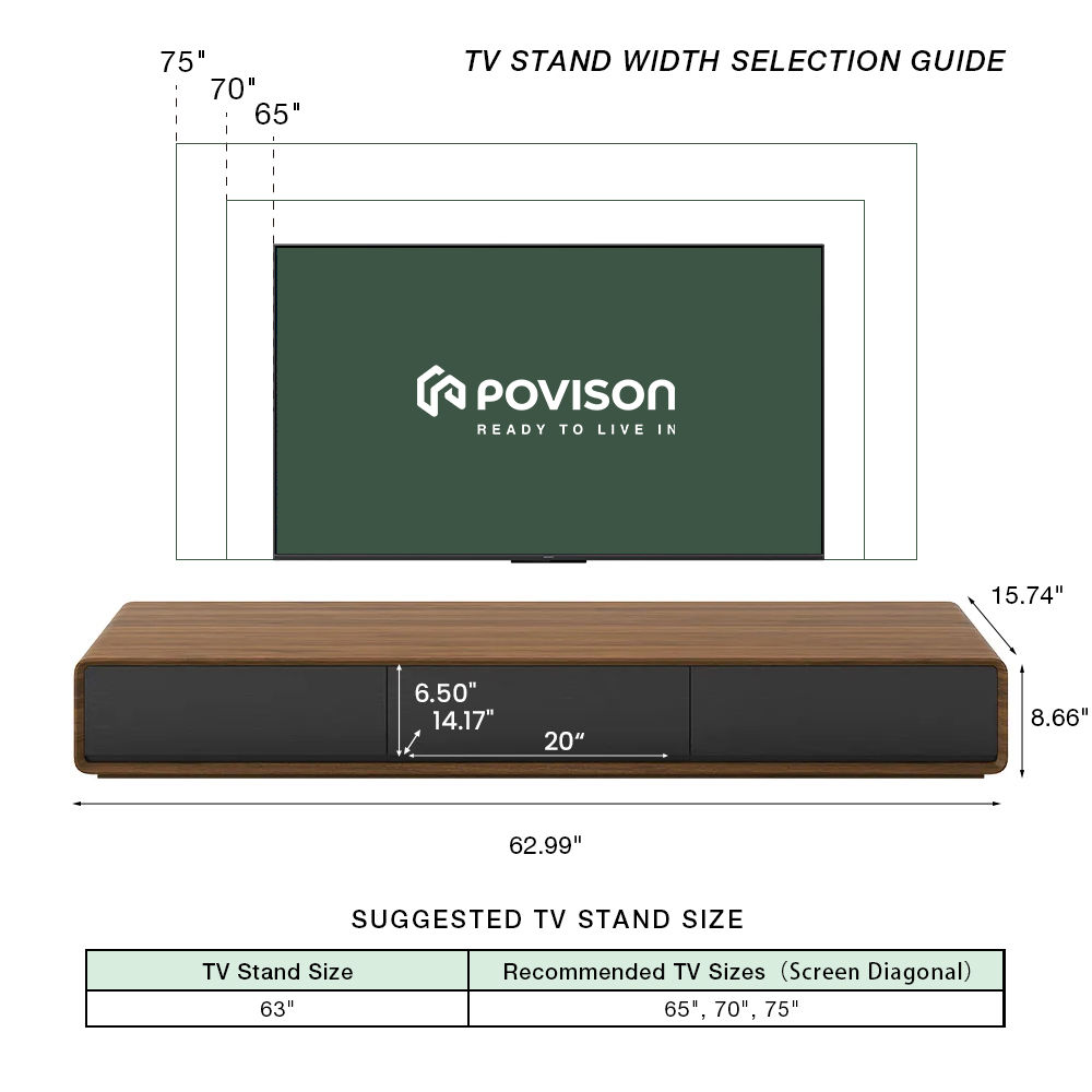 FLOAT Dark Wood & Black MDF TV Stands
