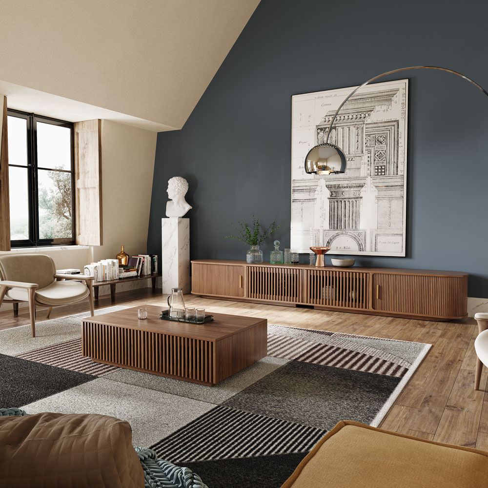 Modern Walnut Color Plywood TV Stands