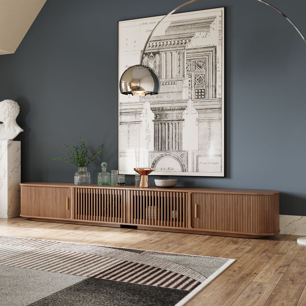 Modern Walnut Color Plywood TV Stands