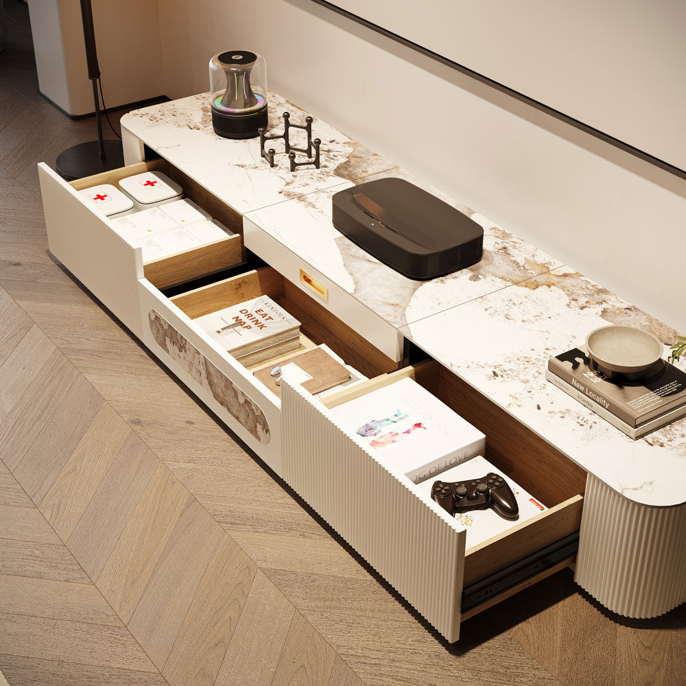 For Projector Pandora & White Sintered Stone TV Stands