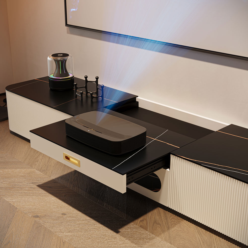 Modern Black & White Sintered Stone TV Stands