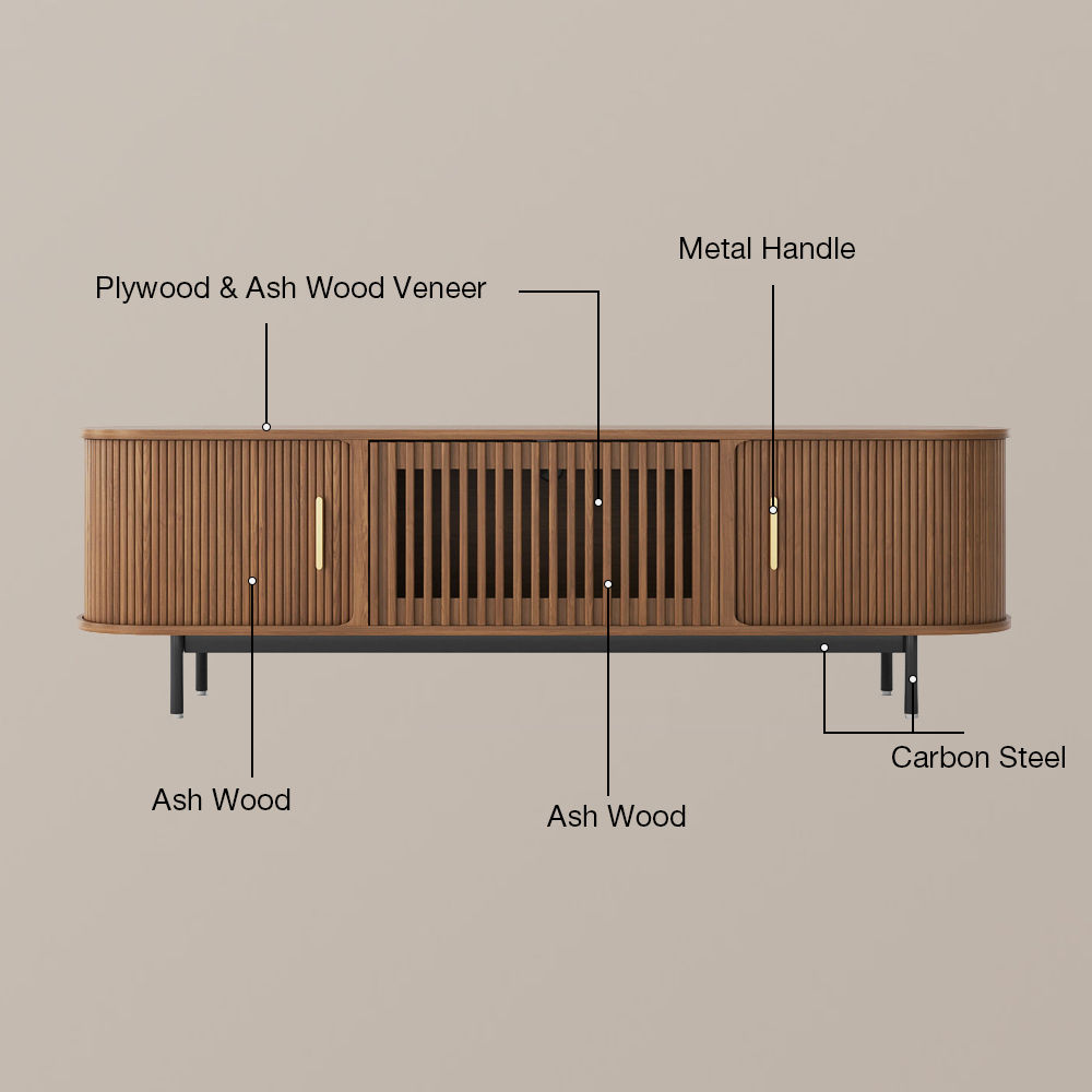 Partly Assemble Walnut Color Plywood TV Stands