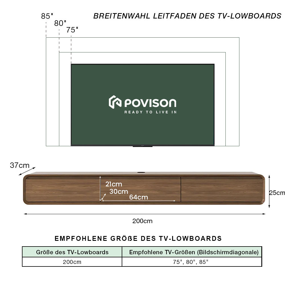 mit Schubladen Dunkles Holz  MDF TV-Möbel