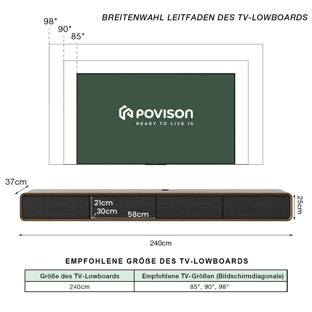 mit Schubladen Dunkles Holz und Schwarz  MDF TV-Möbel