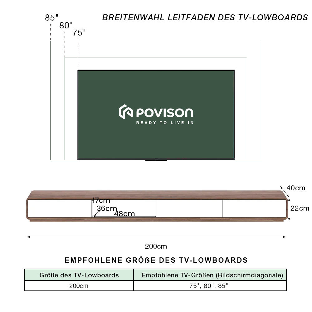 FLOAT Dunkles Holz und Weiß  MDF TV-Möbel