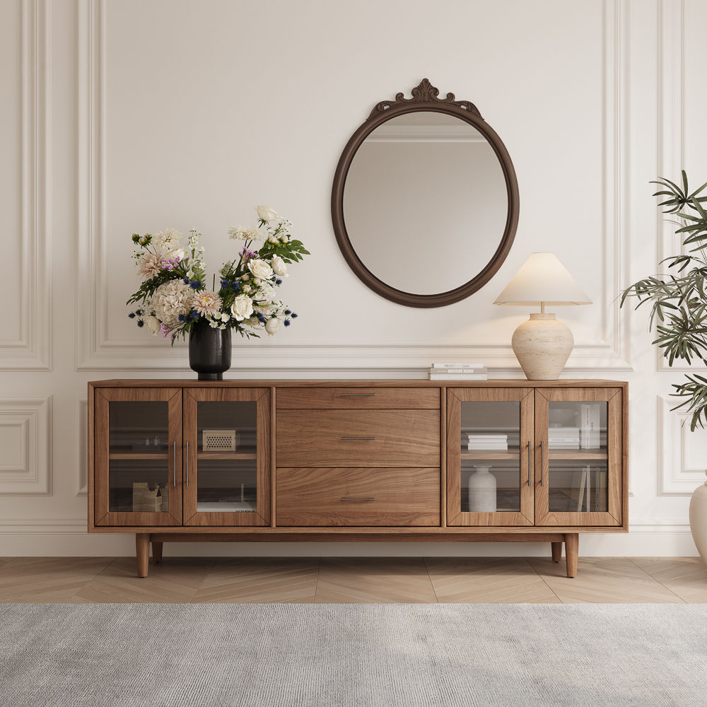 Wood Walnut Color MDF TV Stands