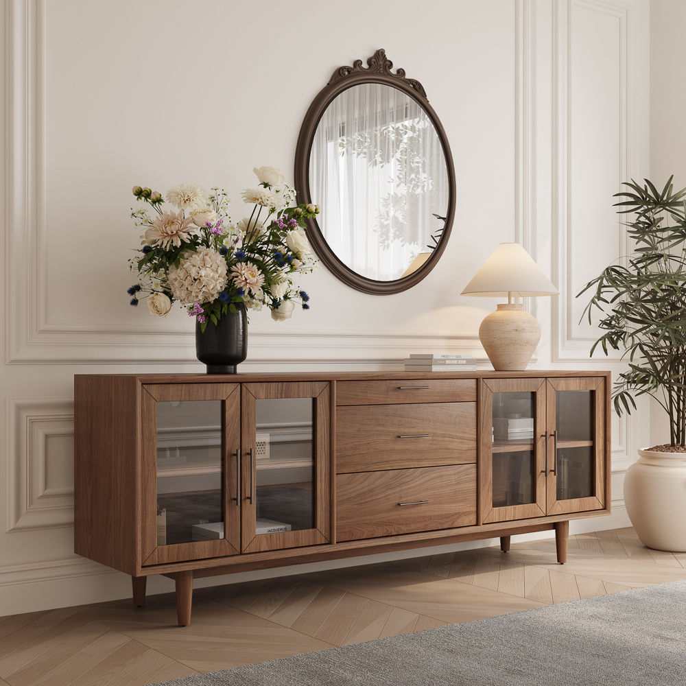 Wood Walnut Color MDF TV Stands