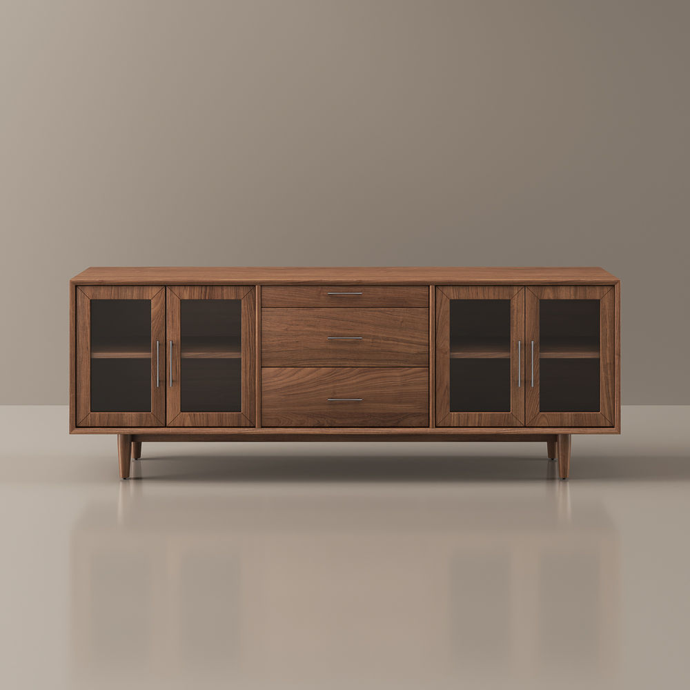 Glass Walnut Color MDF TV Stands