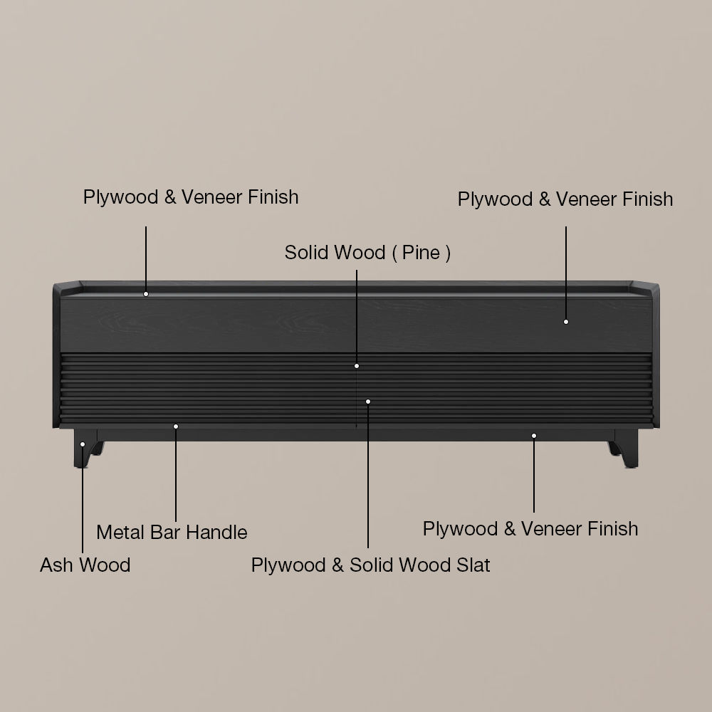 Rectangular Black Plywood TV Stands