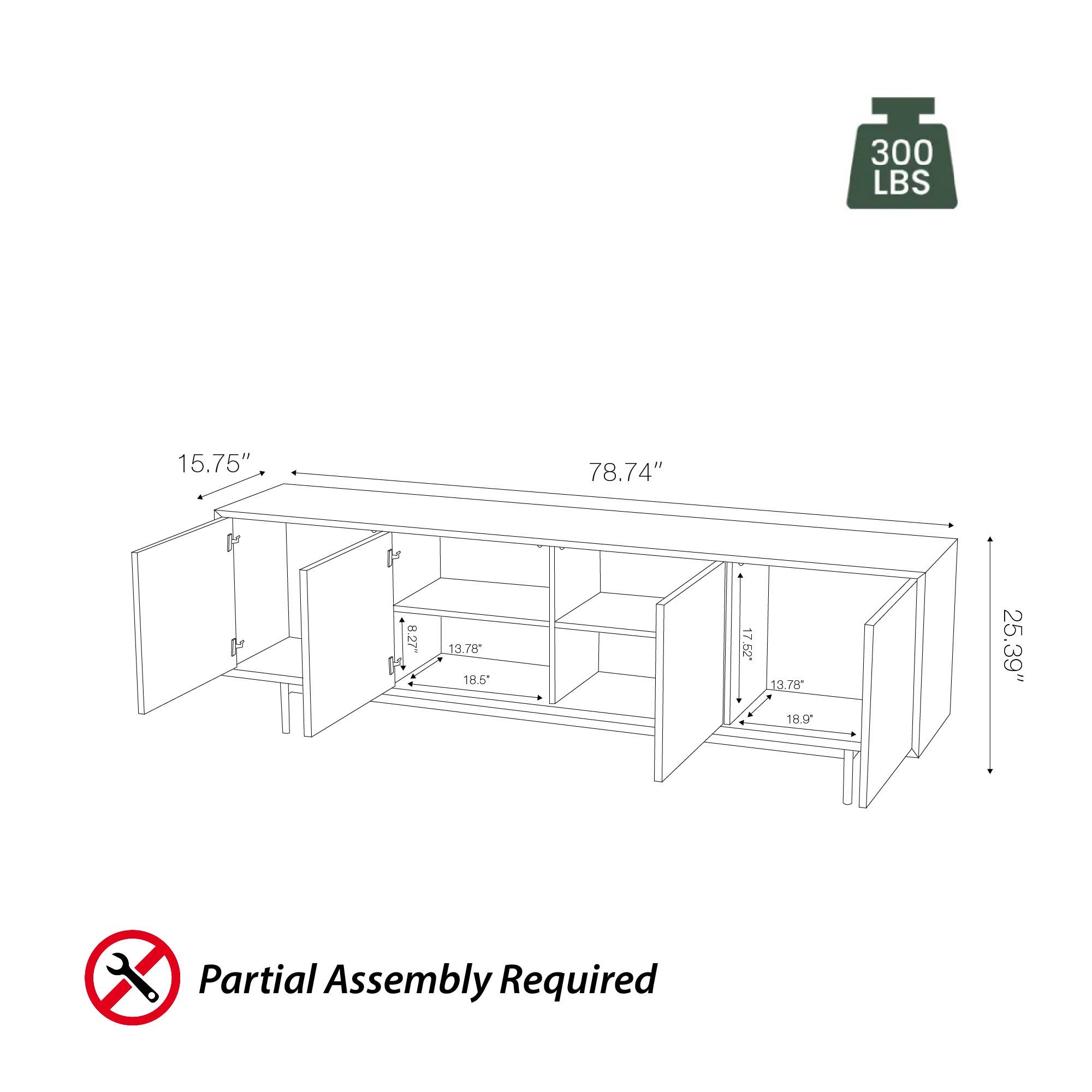 Wood Walnut & Black MDF TV Stands
