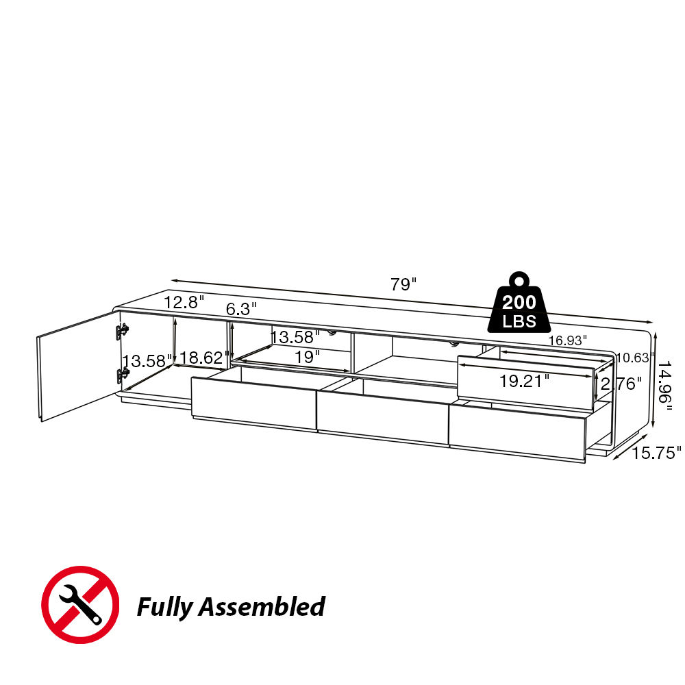 On the Ground Dark Wood & White MDF TV Stands