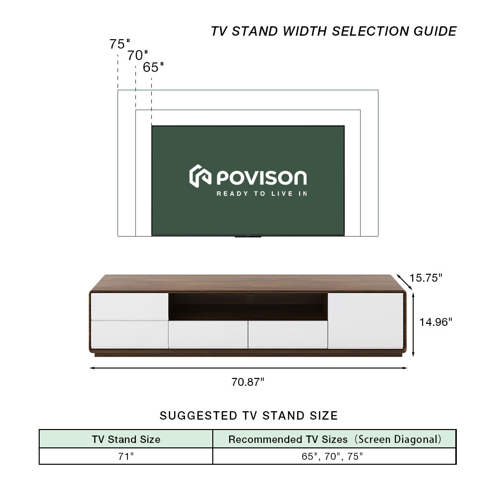 Modern Dark Wood & White MDF TV Stands