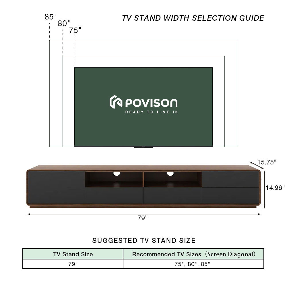 Walnut Dark Wood & Black MDF TV Stands