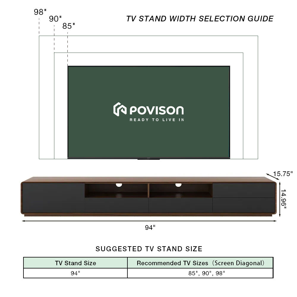 Modern Dark Wood & Black MDF TV Stands