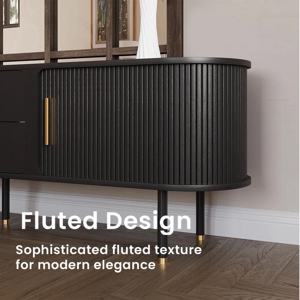 with Drawers Black Plywood TV Stands