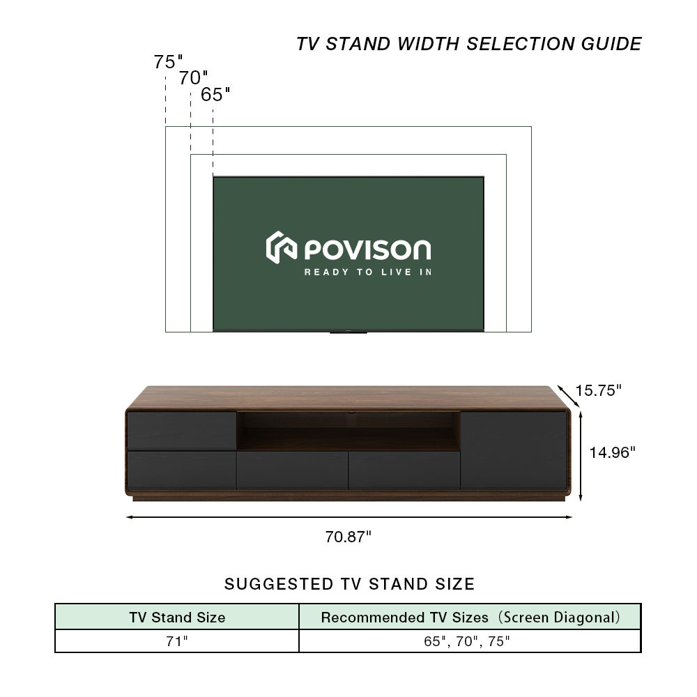 Modern Dark Wood & Black MDF TV Stands