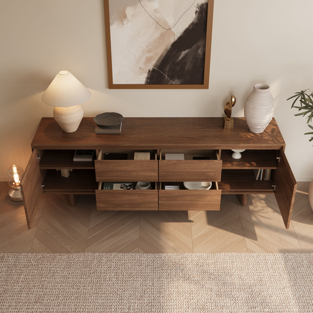 Wood Walnut Color MDF TV Stands