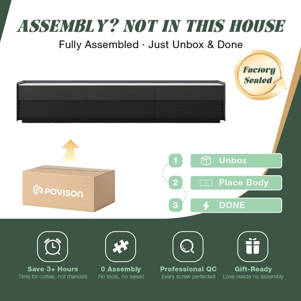 Rectangular Black Plywood TV Stands