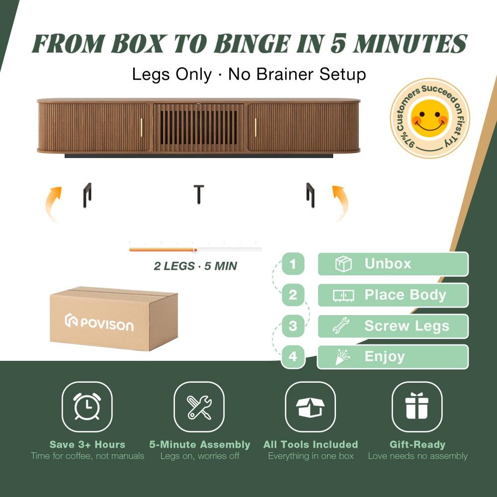 with Shelves Walnut Color Plywood TV Stands