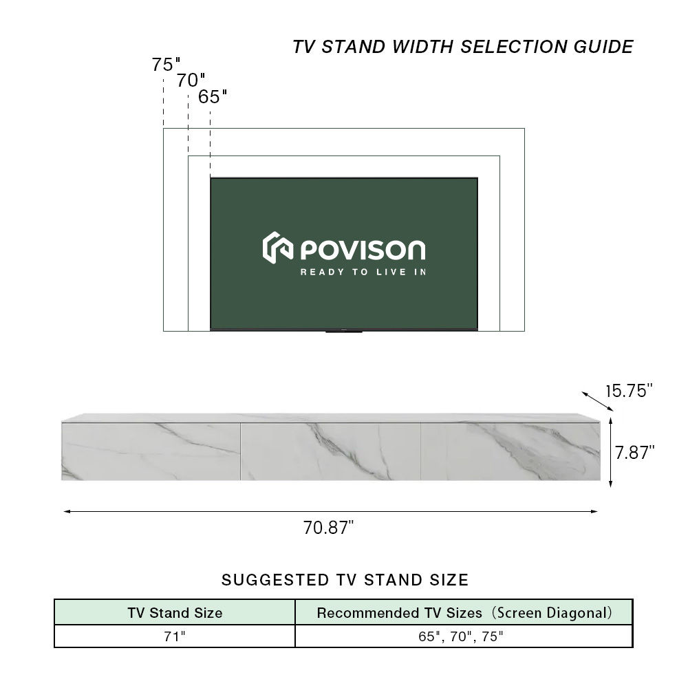 with LED Lights White Sintered Stone TV Stands