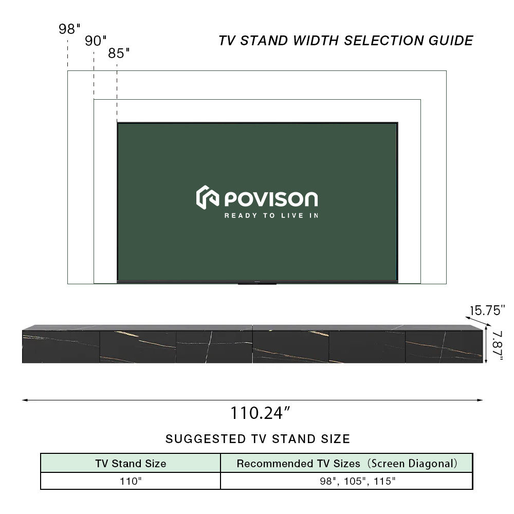 Sintered Stone Black Sintered Stone TV Stands