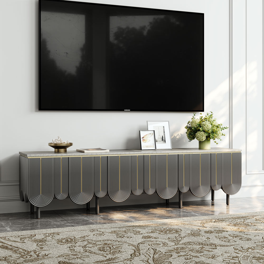 with Storage Gray MDF TV Stands