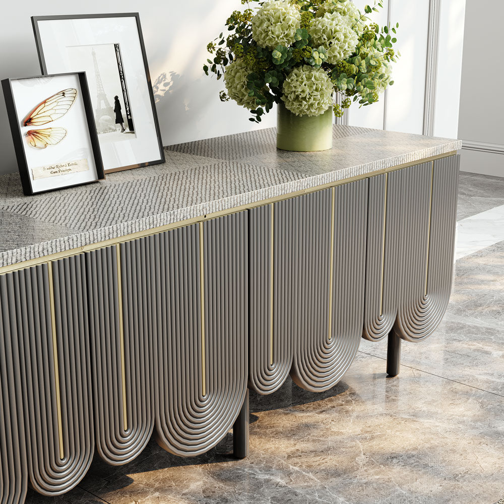 Partly Assemble Gray MDF TV Stands