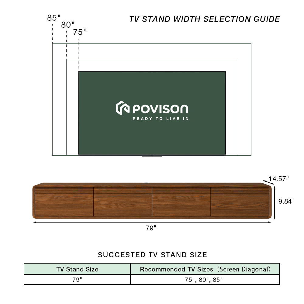 Mid Century Modern Walnut Color MDF TV Stands