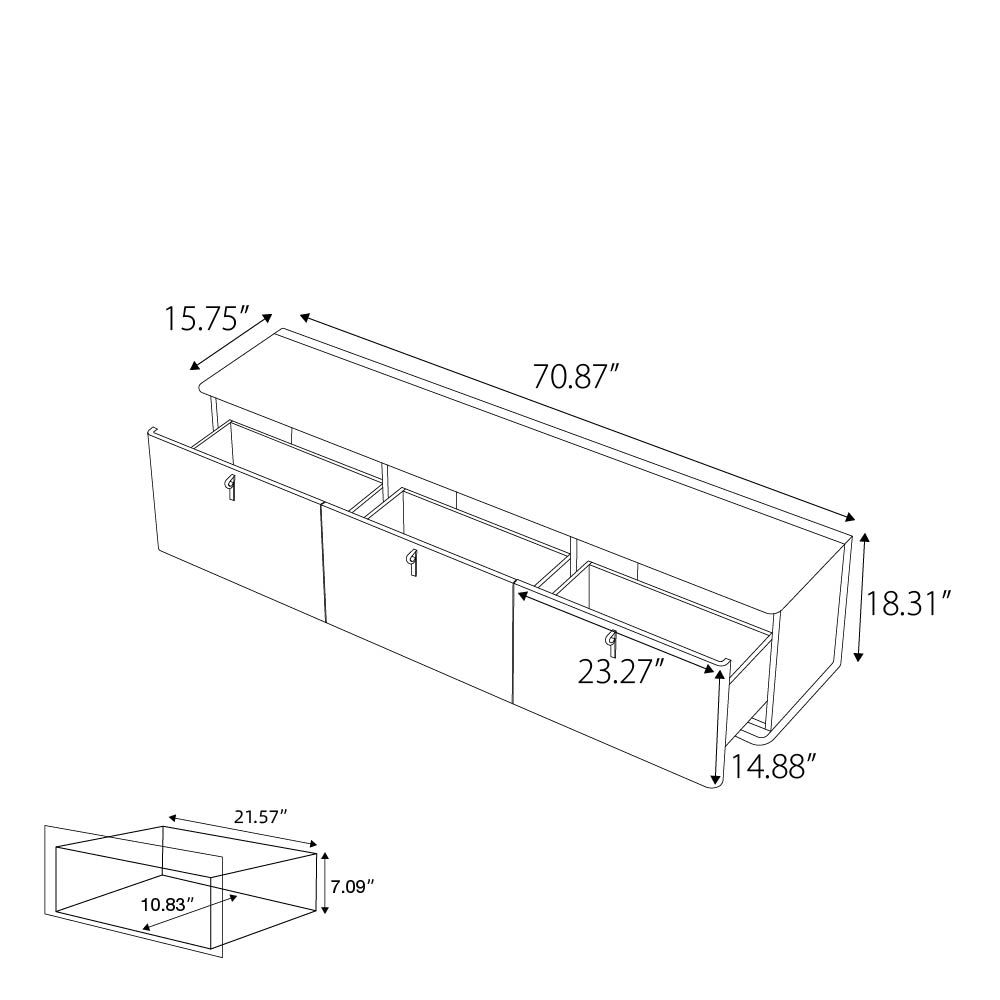 On the Ground Beige Plywood & Marble TV Stands