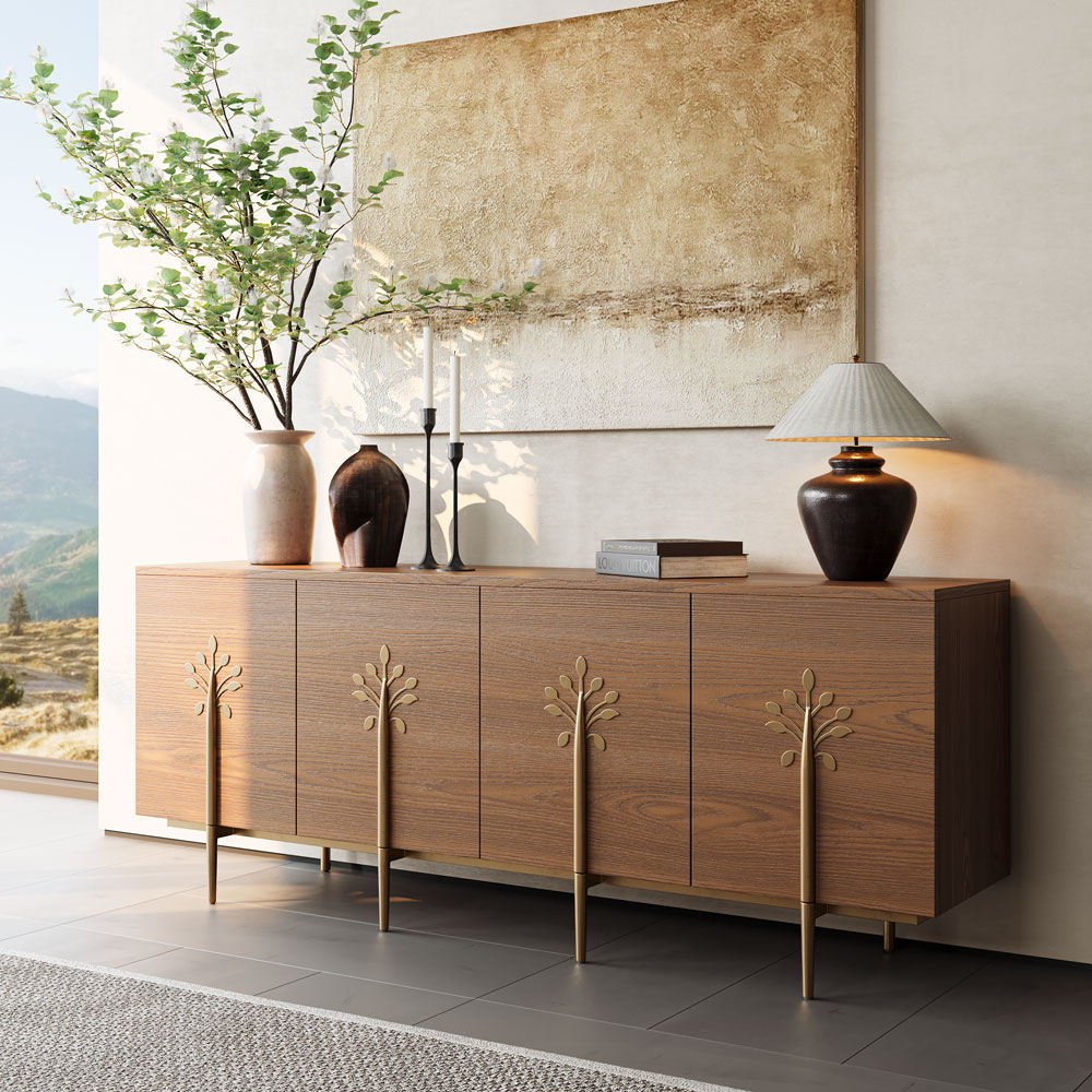 Walnut Color MDF TV Stands