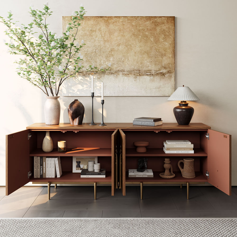 Walnut Color MDF TV Stands