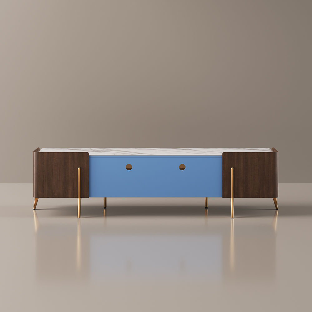 with Storage Blue Sintered Stone TV Stands