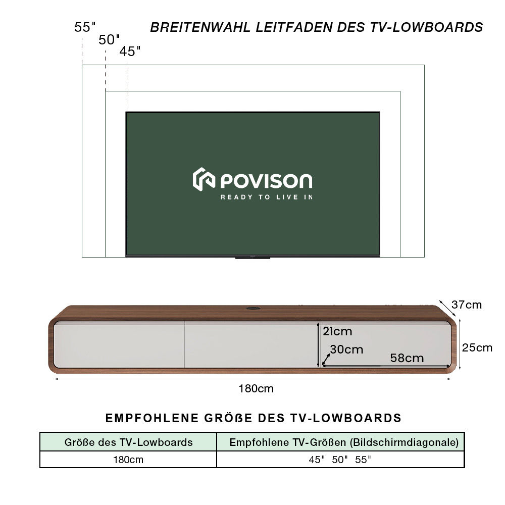Modern Dunkles Holz und Weiß  MDF TV-Möbel