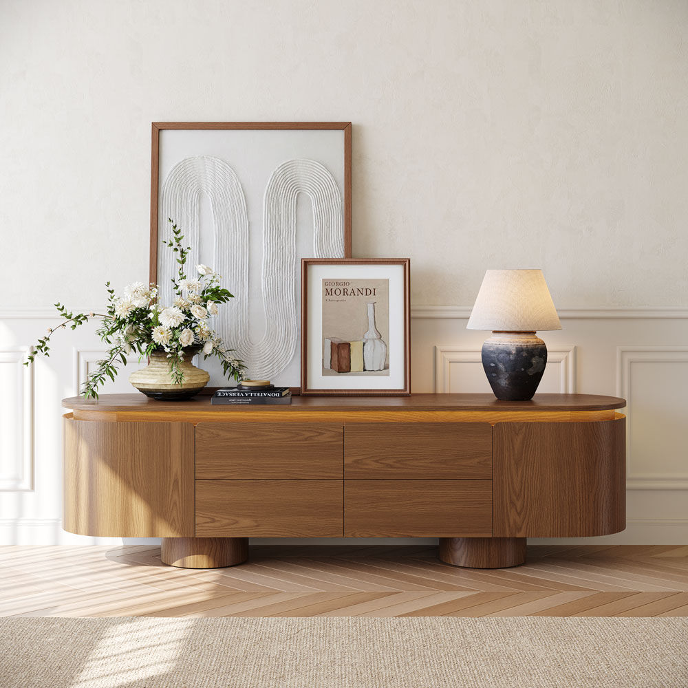 Wood Walnut Color MDF TV Stands