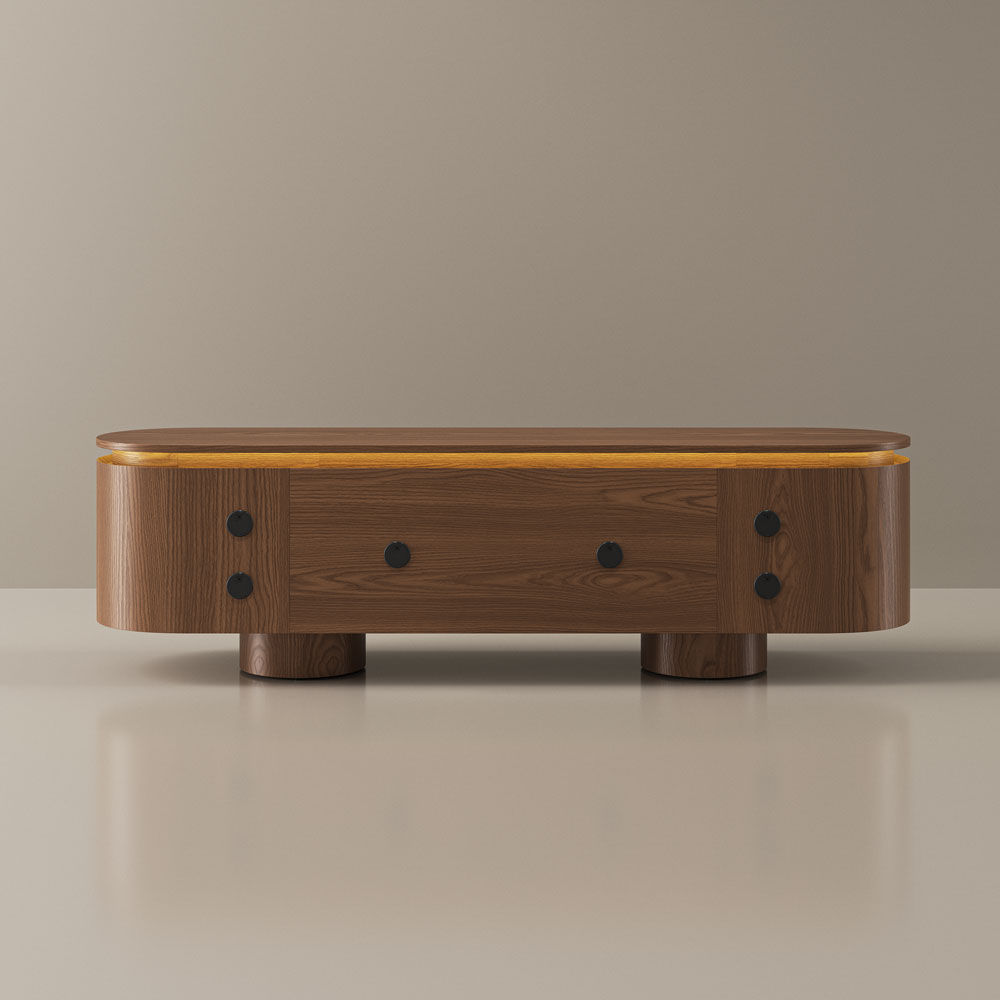 with Storage Walnut Color MDF TV Stands