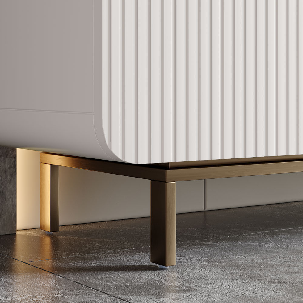 Fabric Beige Plywood TV Stands