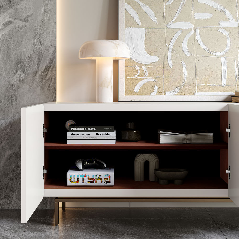 Partly Assemble Beige Plywood TV Stands
