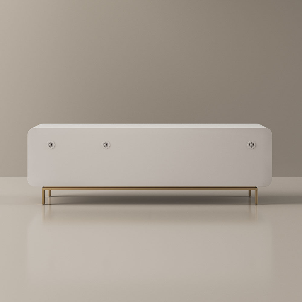 Partly Assemble Beige Plywood TV Stands