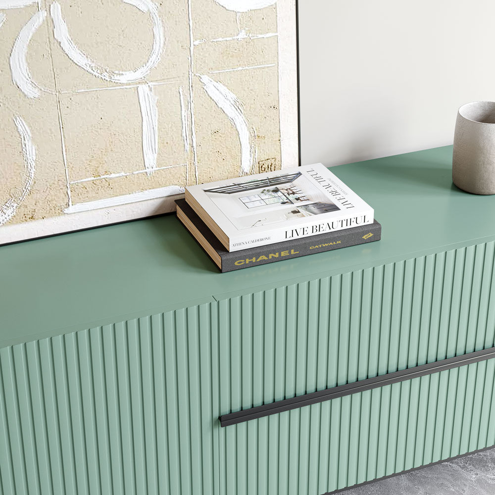 with Storage Green Plywood TV Stands